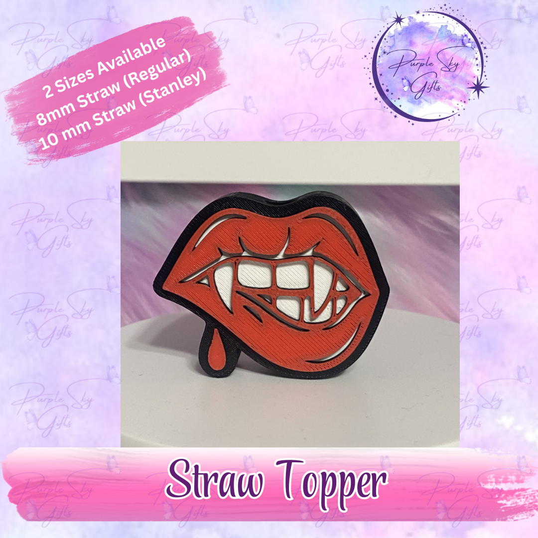 Bloody Vampire Lips Straw Topper