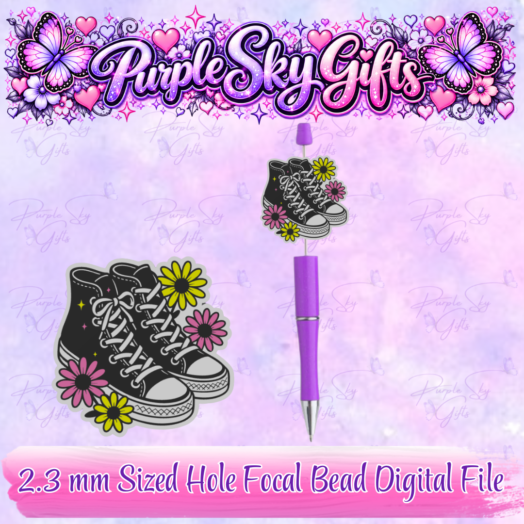 Sneakers and Flowers Focal Bead Digital STL and 3MF Files