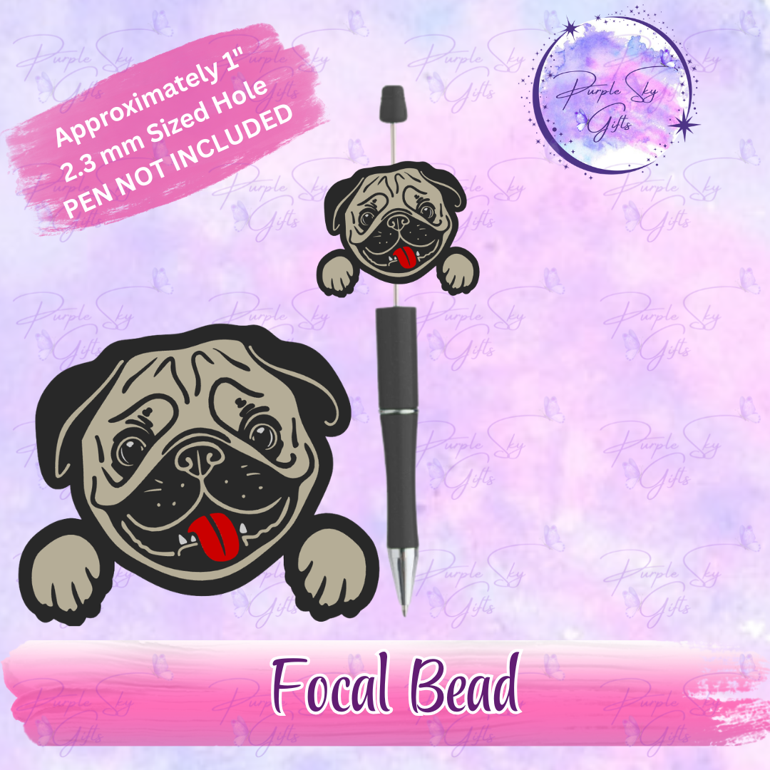 Peeking Pug Focal Bead