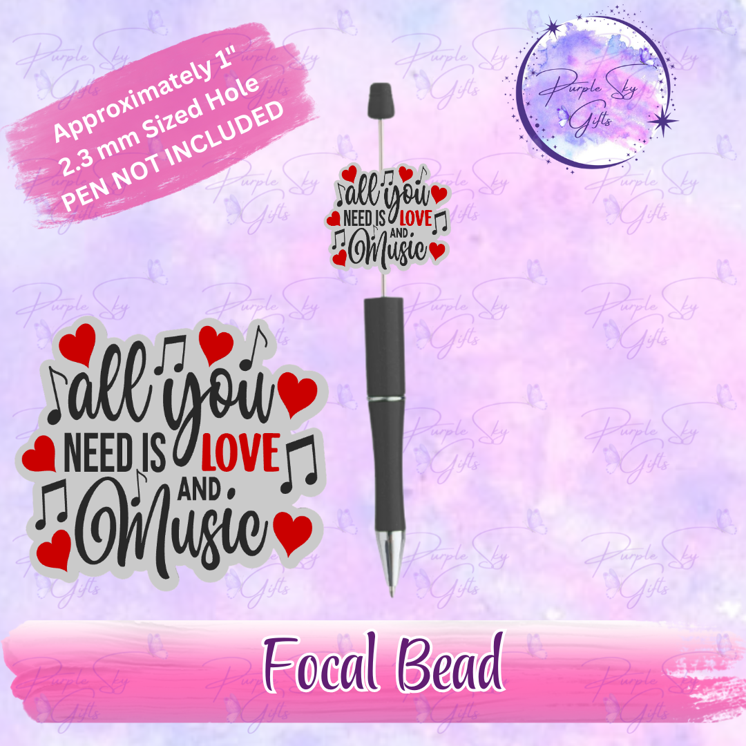 All You Need Is Love And Music Focal Bead