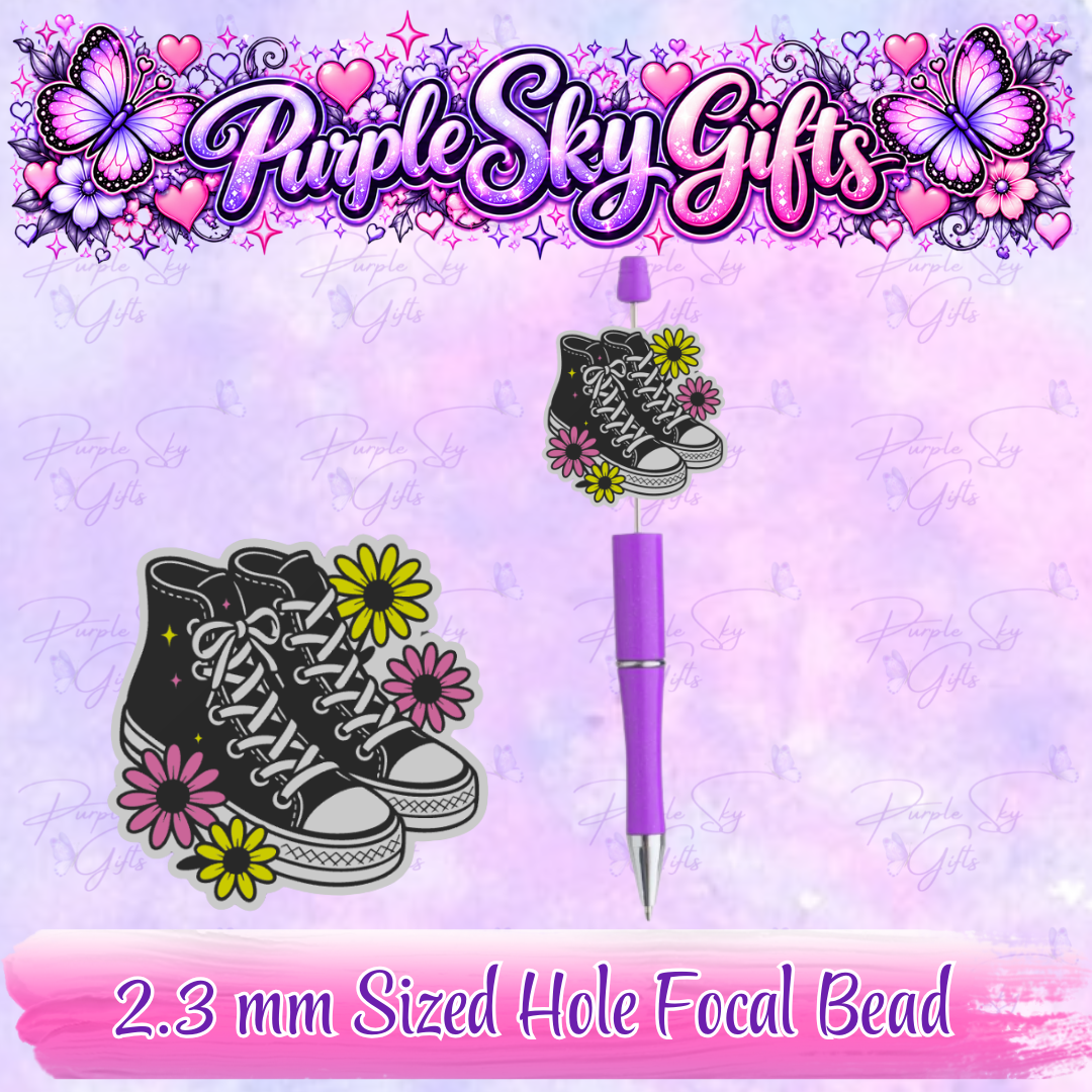 Sneakers and Flowers Focal Bead