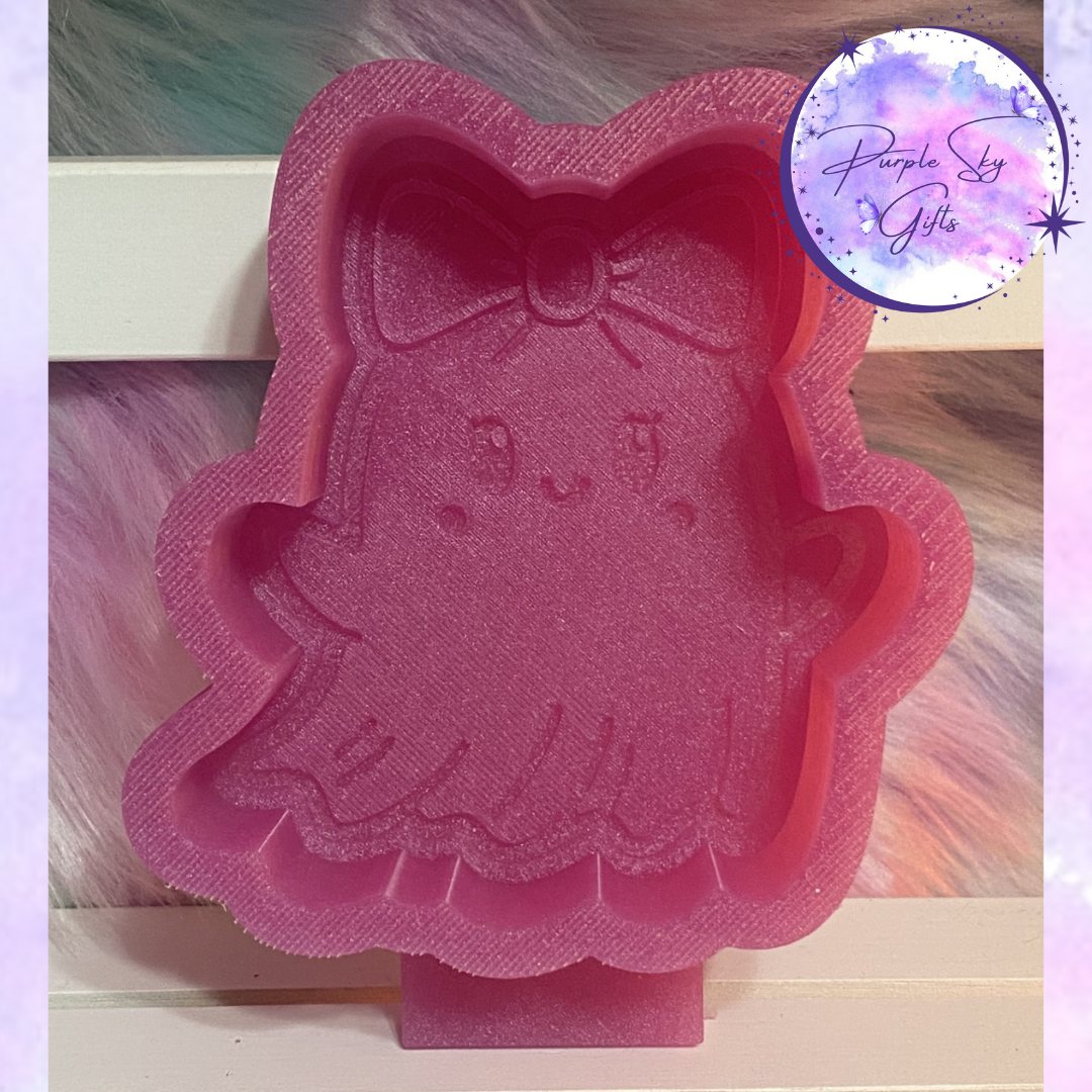 Ghosty with Bow Freshie Mold Housing or Silicone Mold