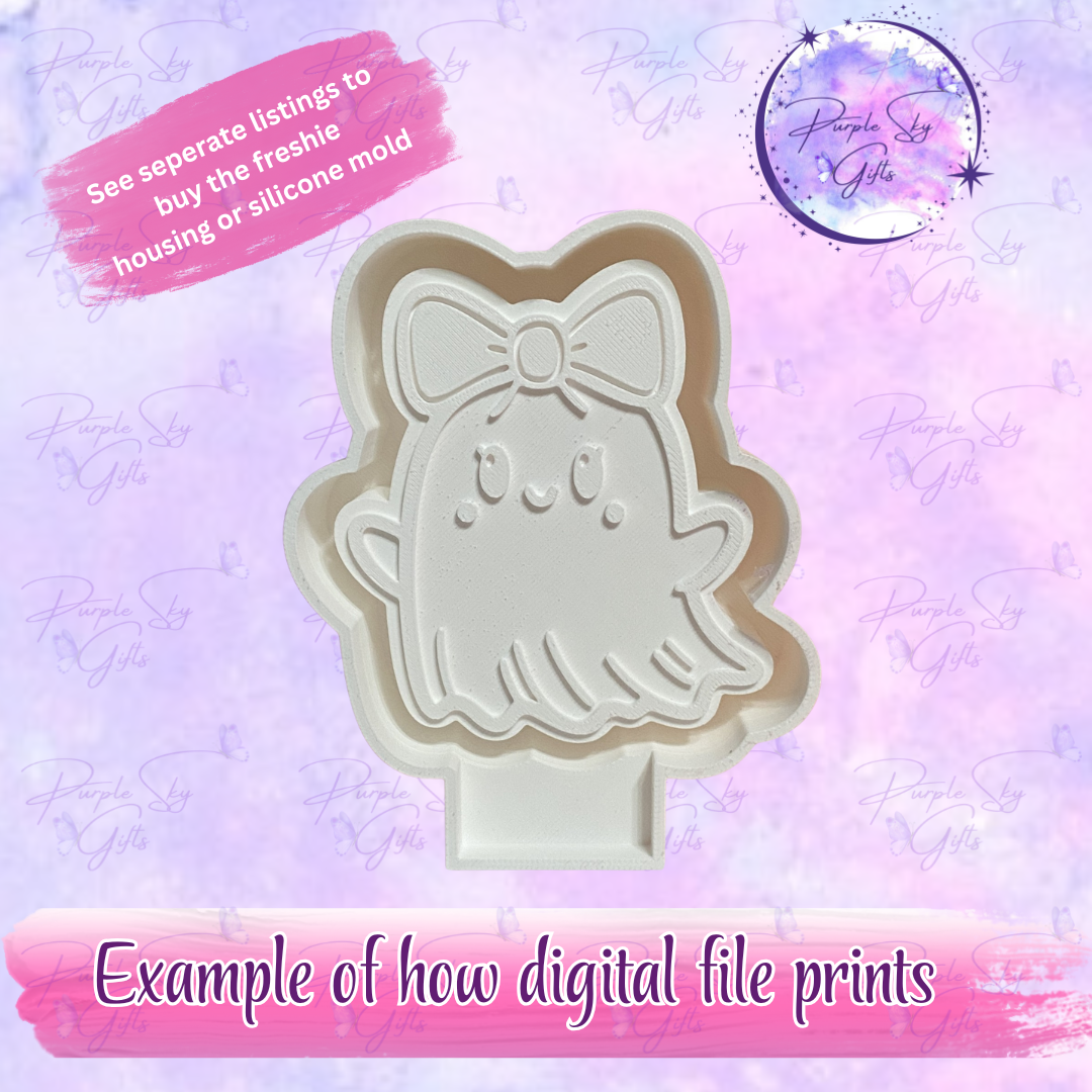 Ghosty with Bow Freshie Mold Housing STL Digital File