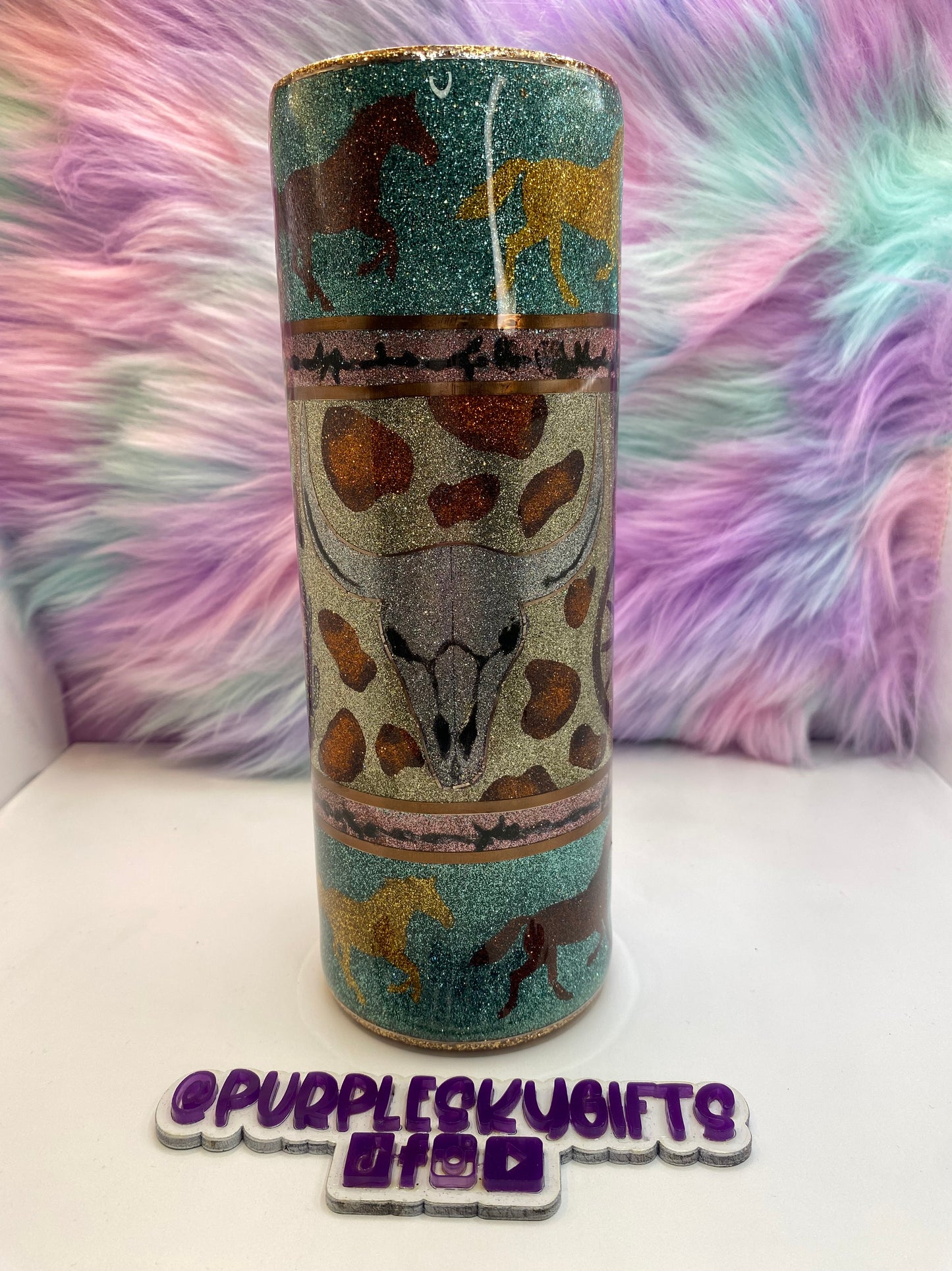 30 oz Western Glitter Tumbler - Ready To Ship