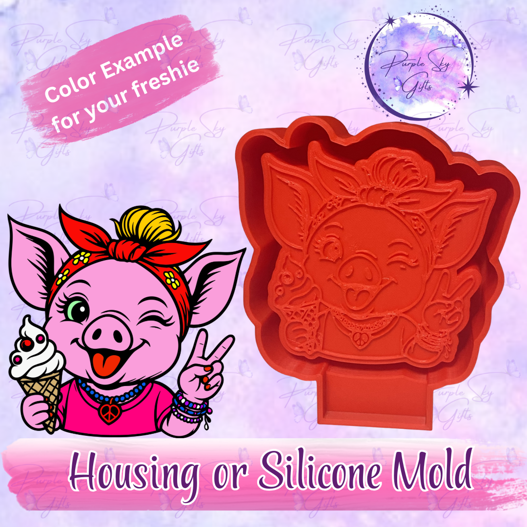 Ice Cream Piggy Mold Housing or Silicone Mold