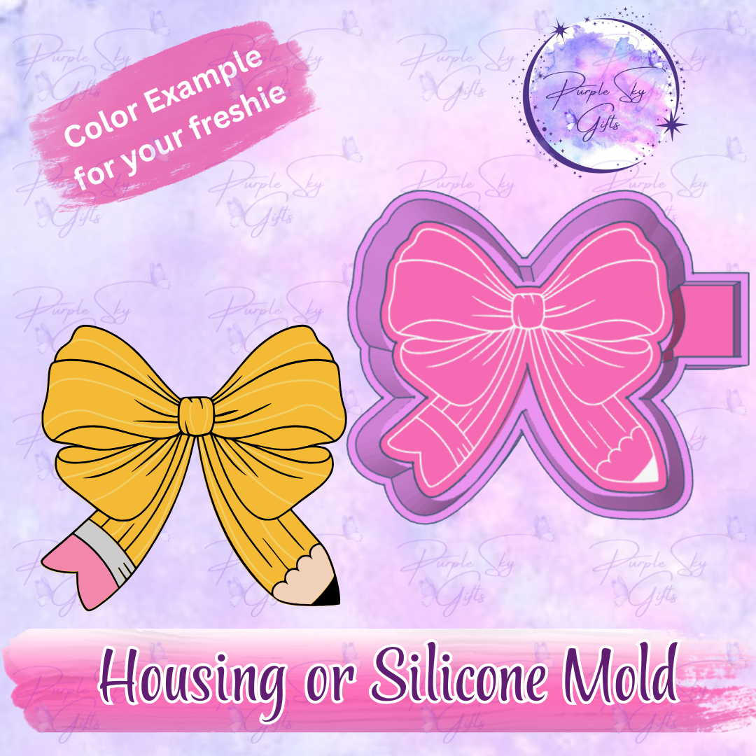 Pencil Bow Freshie Housing or Silicone Mold