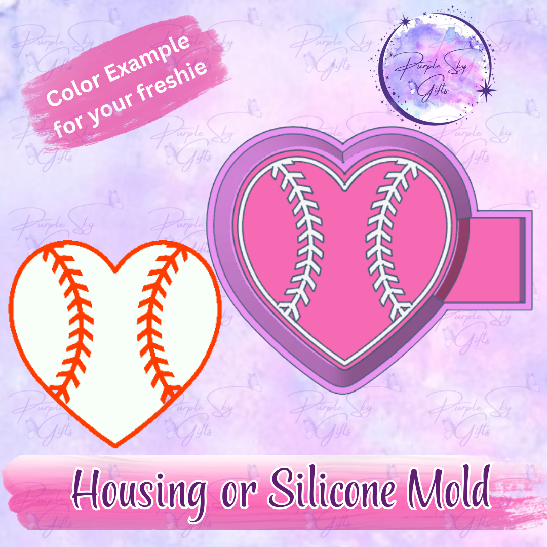 Heart Shaped Baseball Mold Housing or Silicone Mold