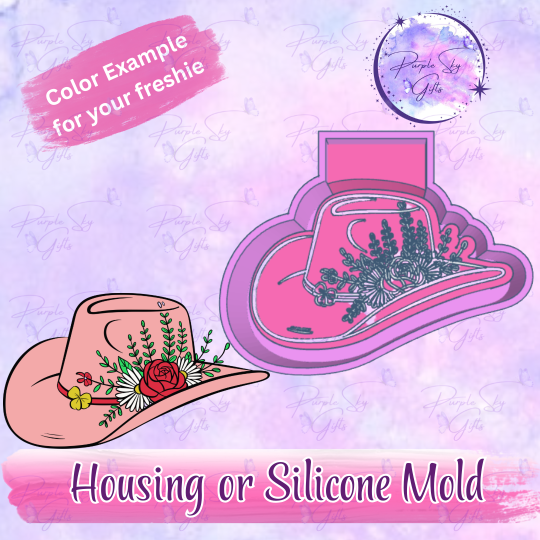 Floral Cowgirl Hat Mold Housing or Silicone Mold