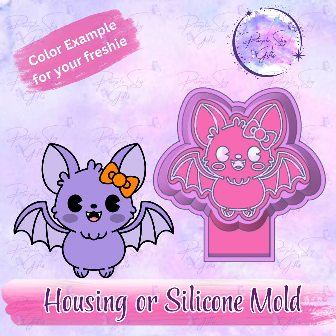Cute Halloween Bat With Bow Mold Housing or Silicone Mold