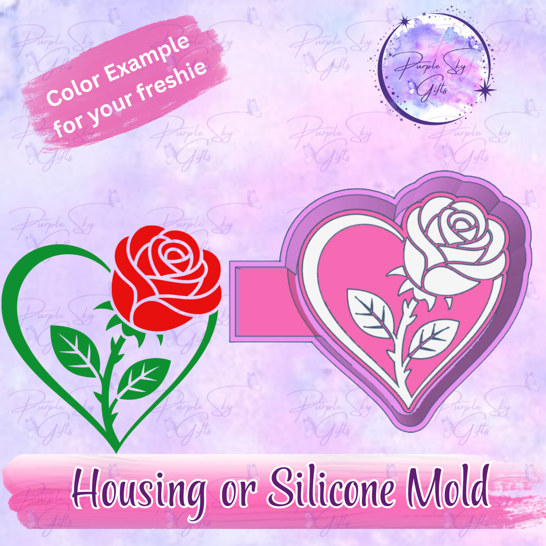 Heart Rose Mold Housing or Silicone Mold