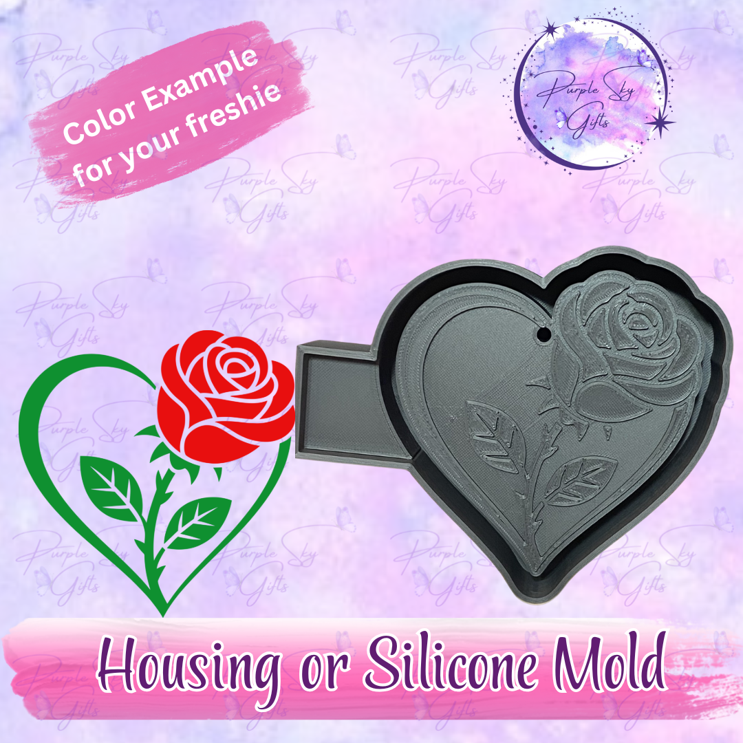 Heart Rose Mold Housing or Silicone Mold