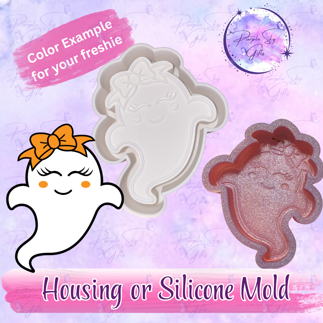 Cute Ghost Girl Halloween Mold Housing OR Silicone Mold