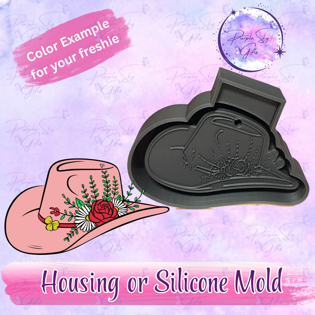 Floral Cowgirl Hat Mold Housing or Silicone Mold