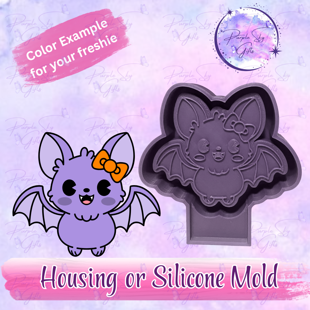 Cute Halloween Bat With Bow Mold Housing or Silicone Mold