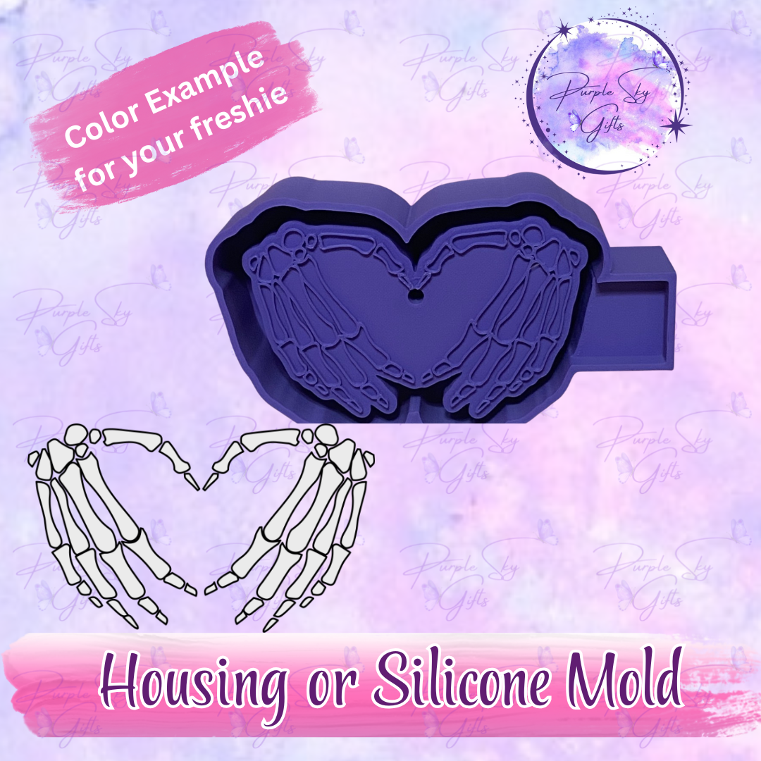 Skeleton Heart Hands Mold Housing OR Silicone Mold