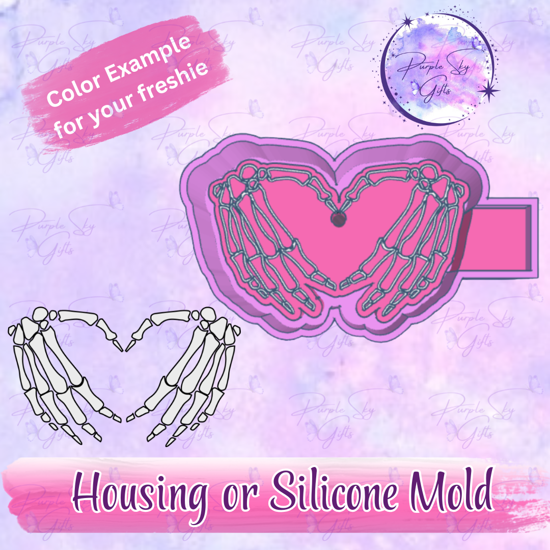 Skeleton Heart Hands Mold Housing OR Silicone Mold