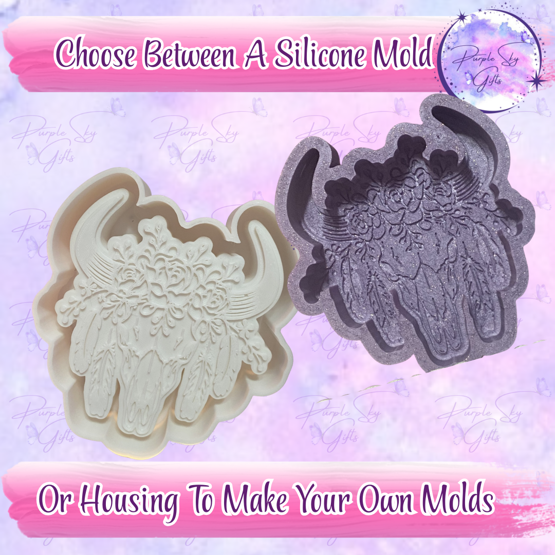 Native Southwestern Bull Cow Head Skull Mold Housing OR Silicone Mold