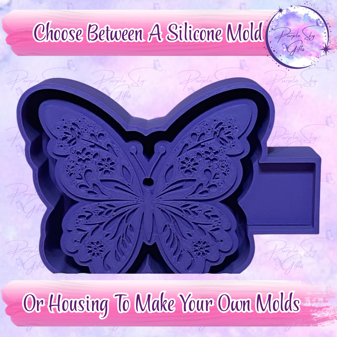Floral Butterfly Mold Housing or Silicone Mold