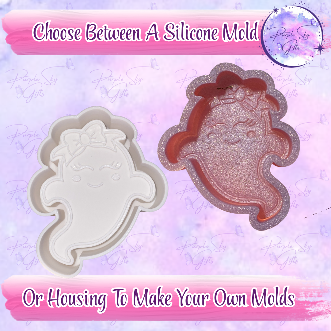 Cute Ghost Girl Halloween Mold Housing OR Silicone Mold