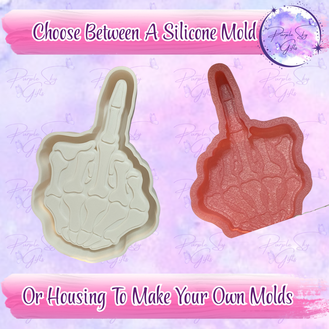 Bones Middle Finger Mold Housing OR Silicone Mold