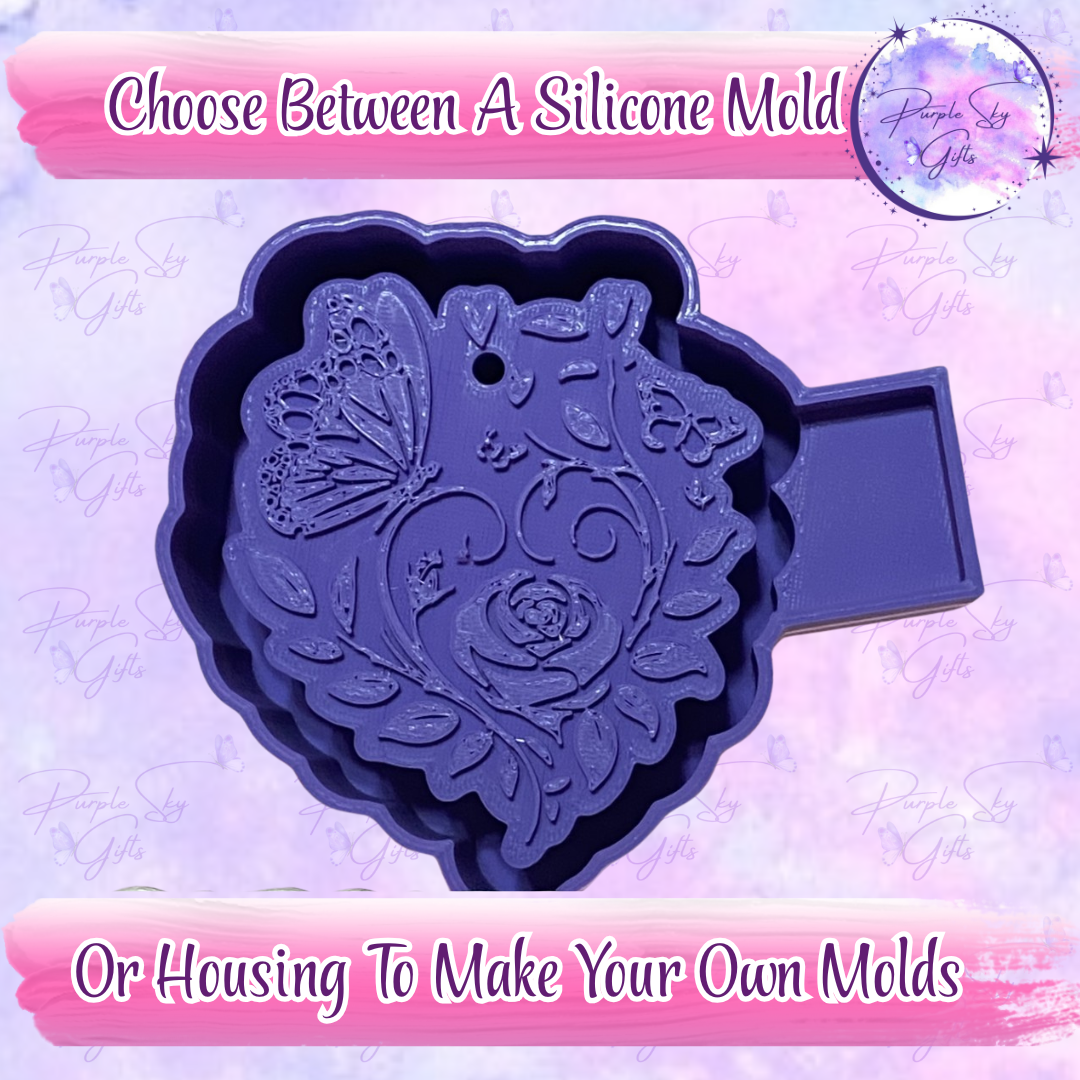 Butterfly Heart Mold Housing or Silicone Mold