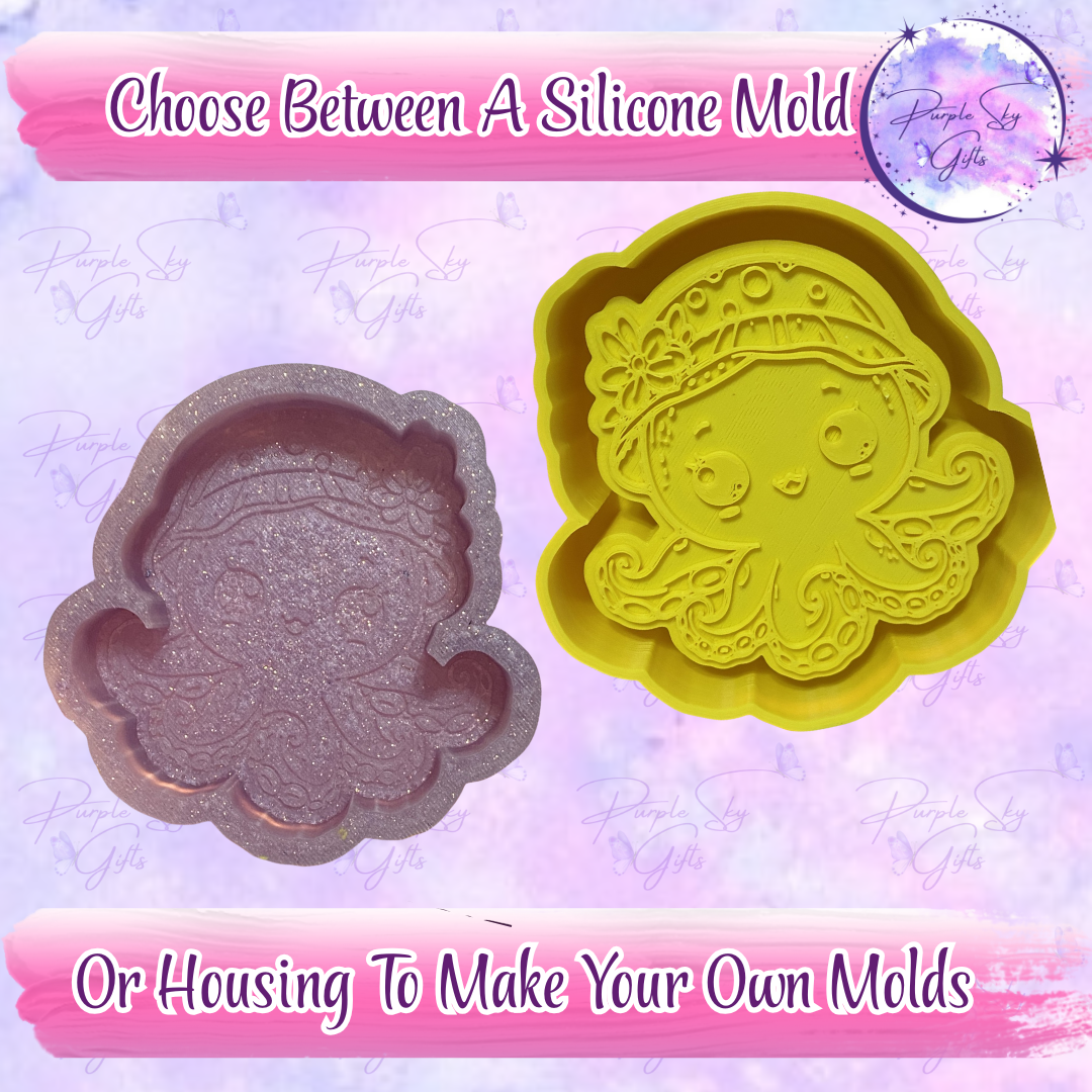 Bucket Hat Octopus Mold Housing OR Silicone Mold