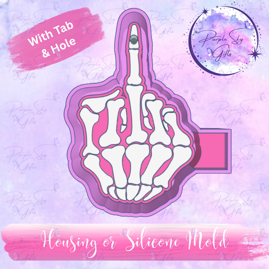 Bones Middle Finger Mold Housing OR Silicone Mold