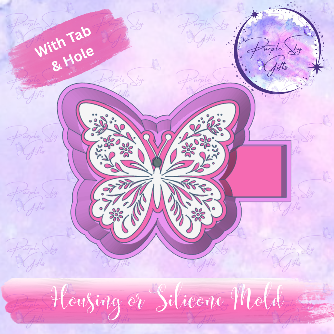Floral Butterfly Mold Housing or Silicone Mold