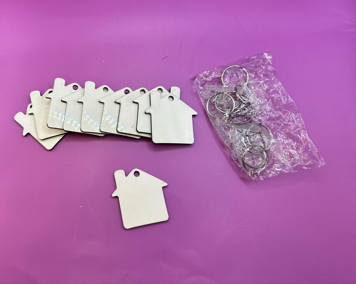 House MDF Sublimation Keychains - Destash