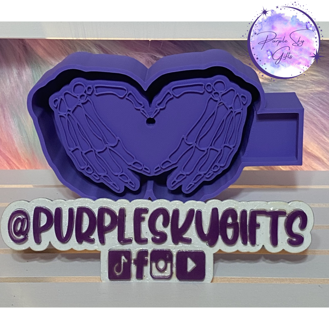 Skeleton Heart Hands Mold Housing OR Silicone Mold