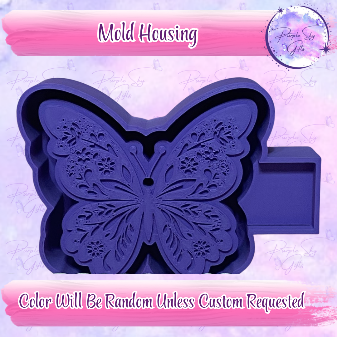 Floral Butterfly Mold Housing or Silicone Mold