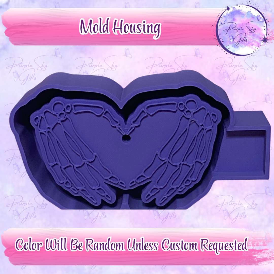 Skeleton Heart Hands Mold Housing OR Silicone Mold