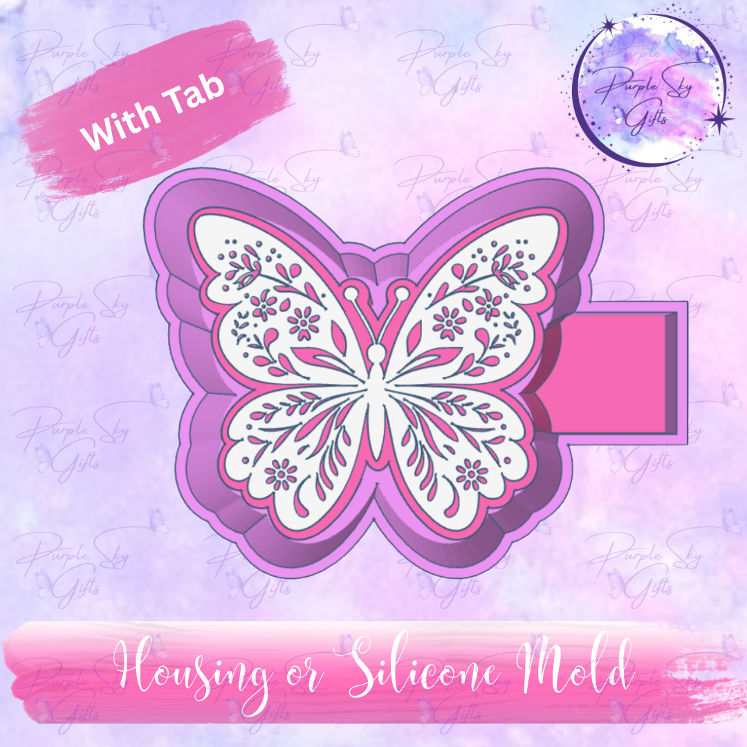 Floral Butterfly Mold Housing or Silicone Mold