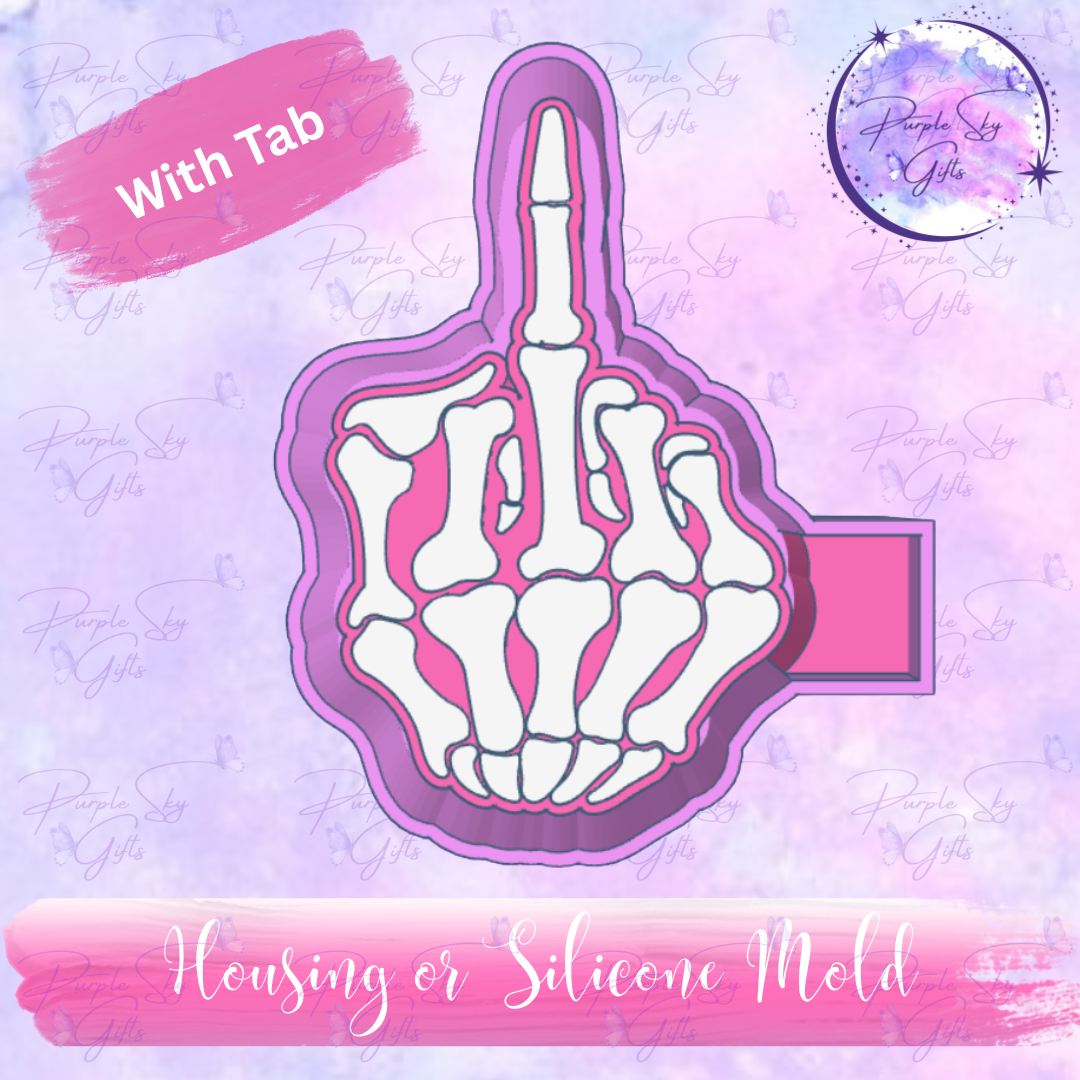 Bones Middle Finger Mold Housing OR Silicone Mold