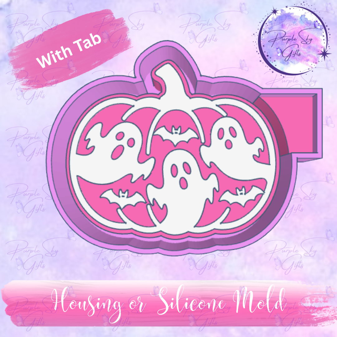 Pumpkin Halloween Scene Mold Housing OR Silicone Mold