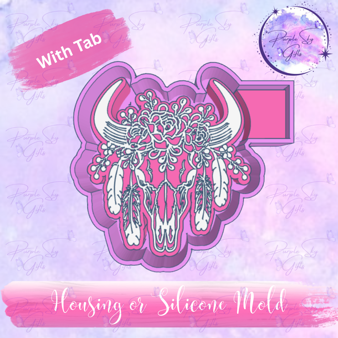 Native Southwestern Bull Cow Head Skull Mold Housing OR Silicone Mold