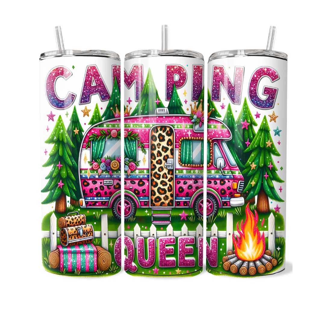 Camping Queen 20 or 30 oz Stainless Steel Tumbler