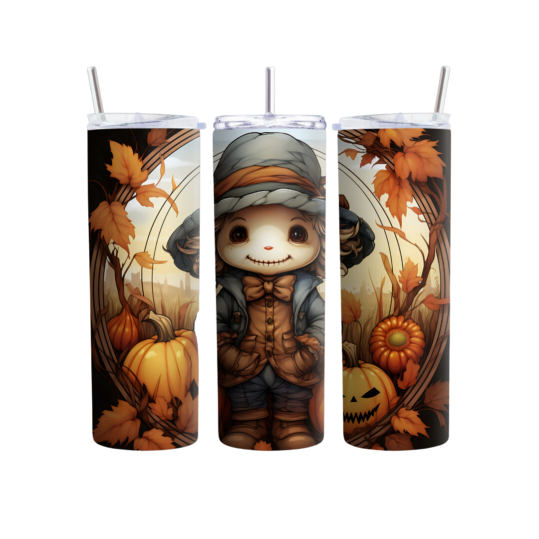Cute Fall Scarecrow 20 or 30 oz Tumbler