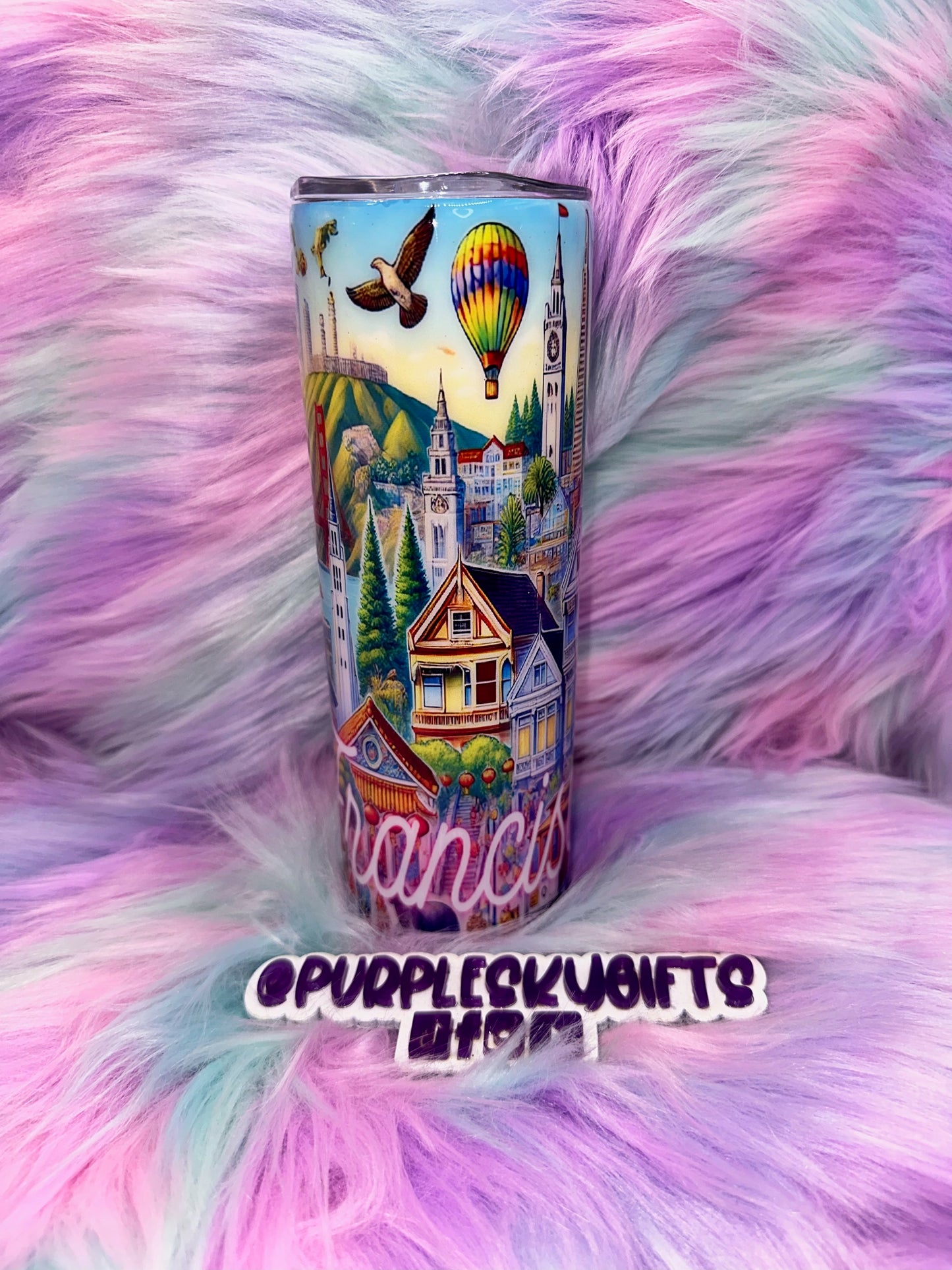 20 oz San Francisco Collage Epoxy Tumbler Ready To Ship