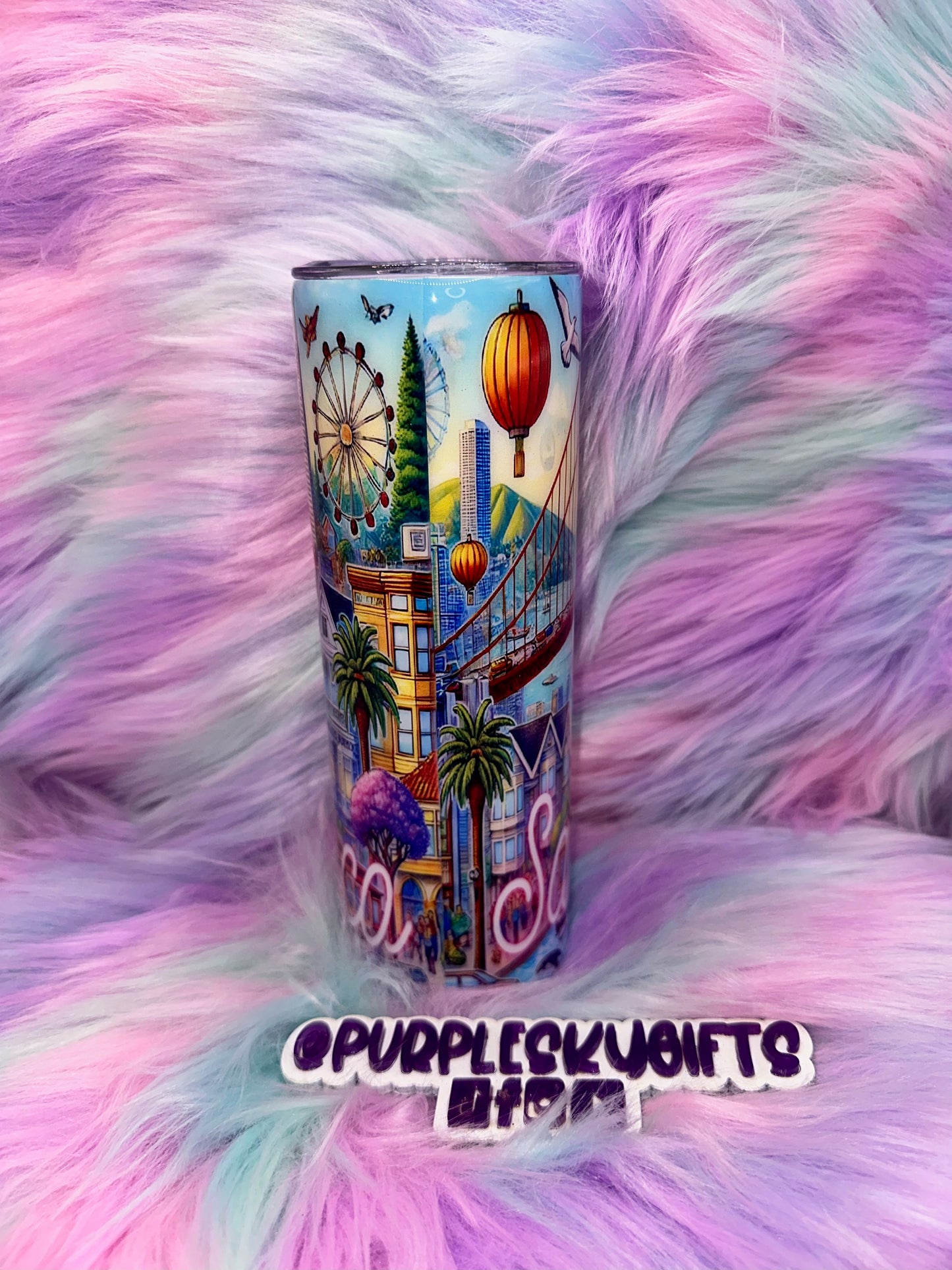20 oz San Francisco Collage Epoxy Tumbler Ready To Ship