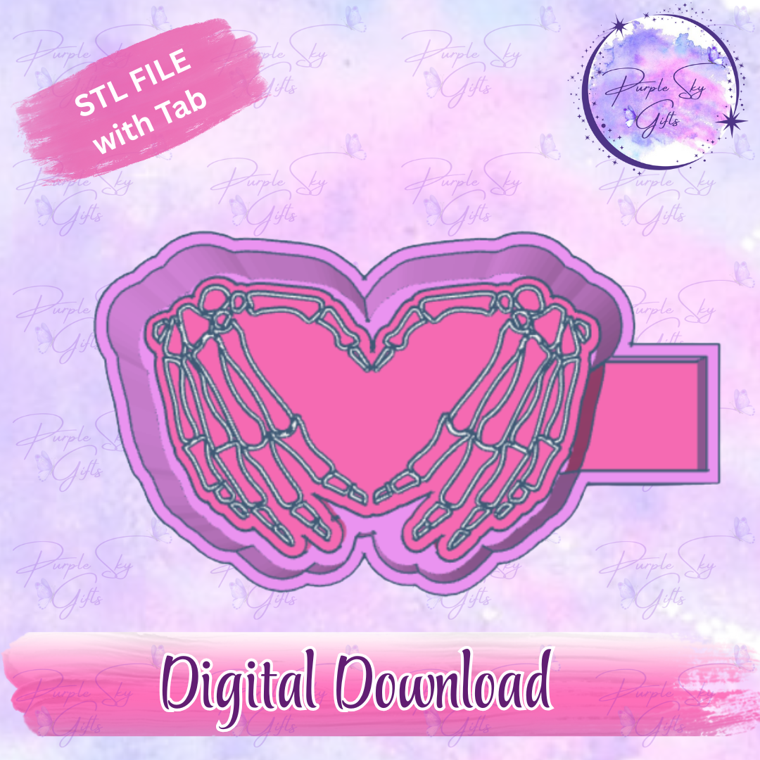 Skeleton Heart Hands Housing STL Digital File