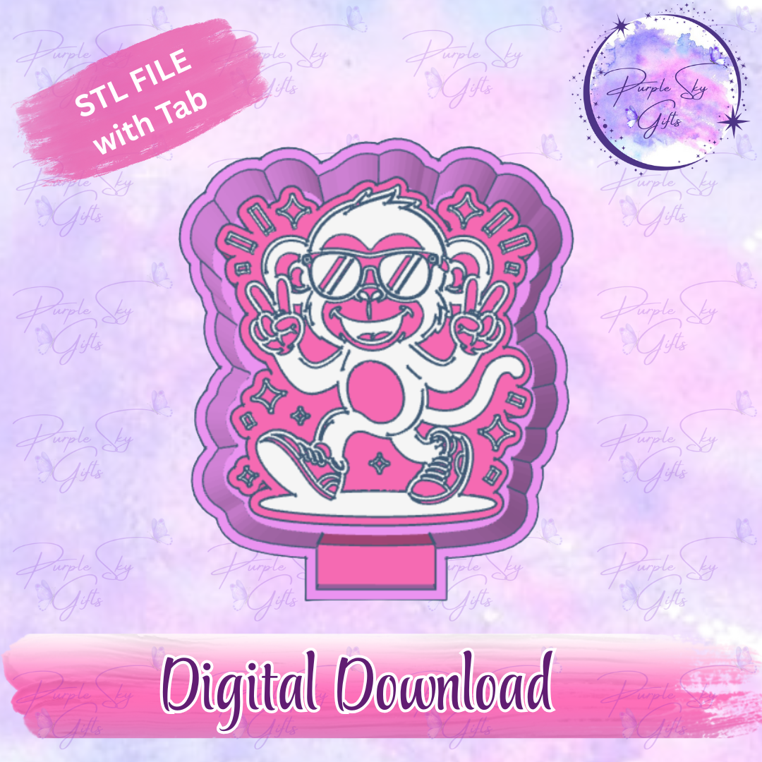 Dancing Monkey Mold Housing STL Digital File