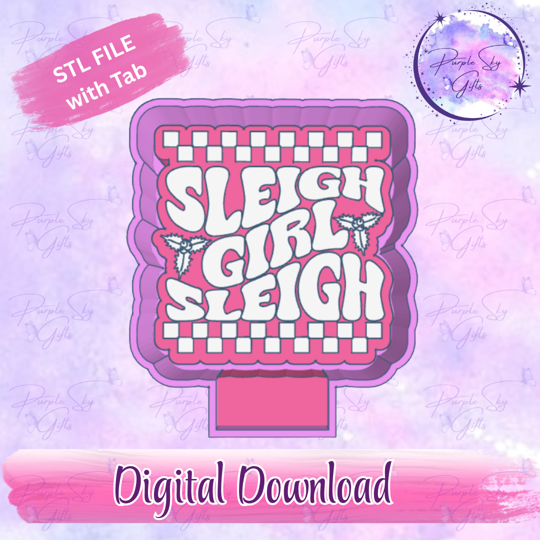 Sleigh Girl Sleigh Freshie Mold Housing STL Digital File