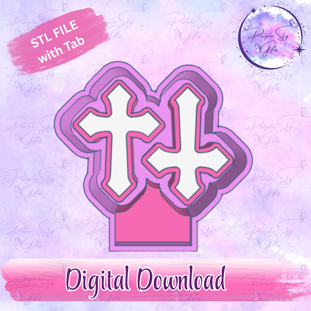 Pointed Cross Vent Clip Sized Freshie Mold Housing STL Digital File