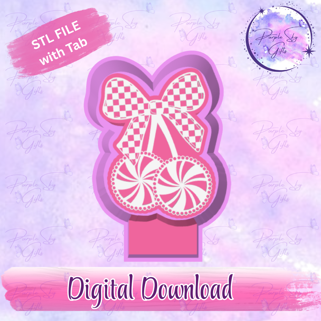 Peppermint Candy Cane Cherries Freshie Mold Housing STL Digital File