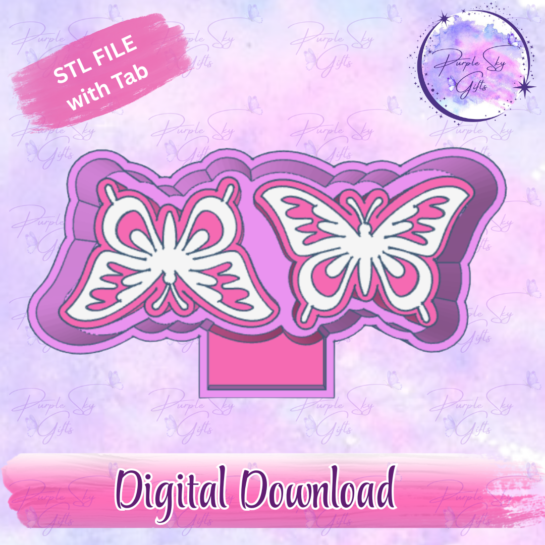 Simple Butterfly Vent Clip Sized Freshie Mold Housing STL Digital File