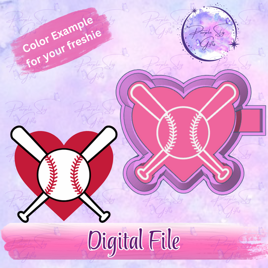 Baseball Bats Heart Mold Housing STL Digital File