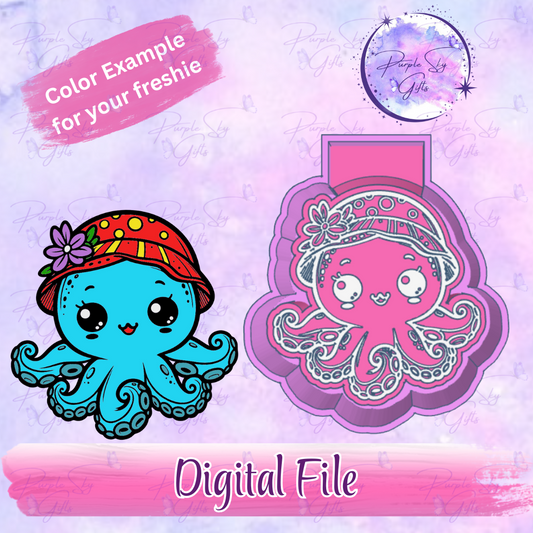 Cute Bucket Hat Octopus Freshie Mold Housing STL Digital File