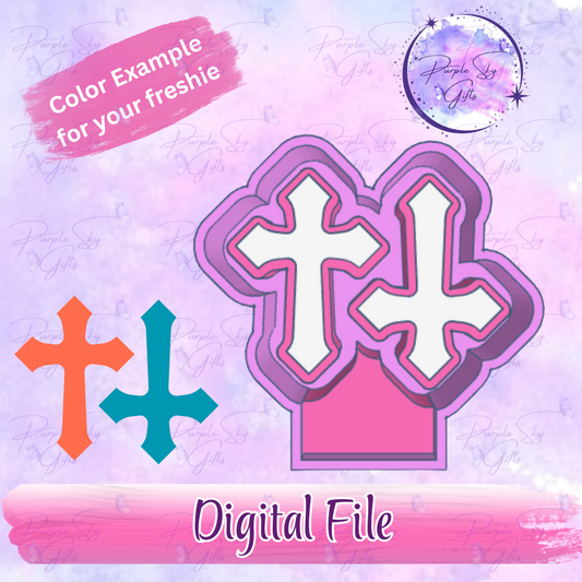 Pointed Cross Vent Clip Sized Freshie Mold Housing STL Digital File