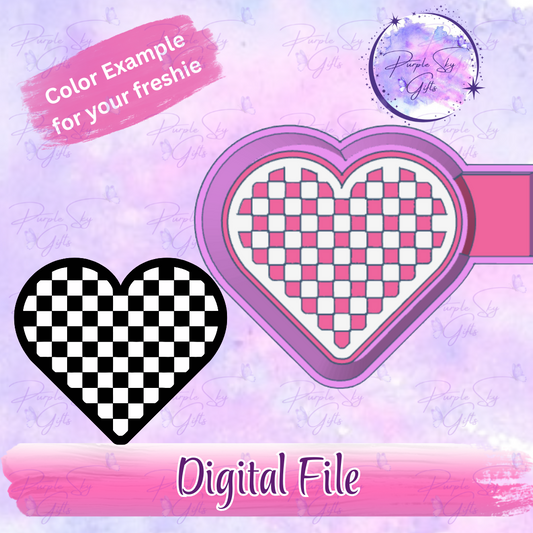 Checkered Print Heart Mold Housing STL Digital File